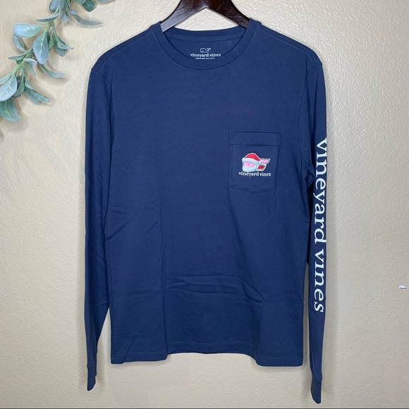 Vineyard Vines ~ Merry Christmas 2017 Mr. Claus Whale Men's Long Sleeve Size XS